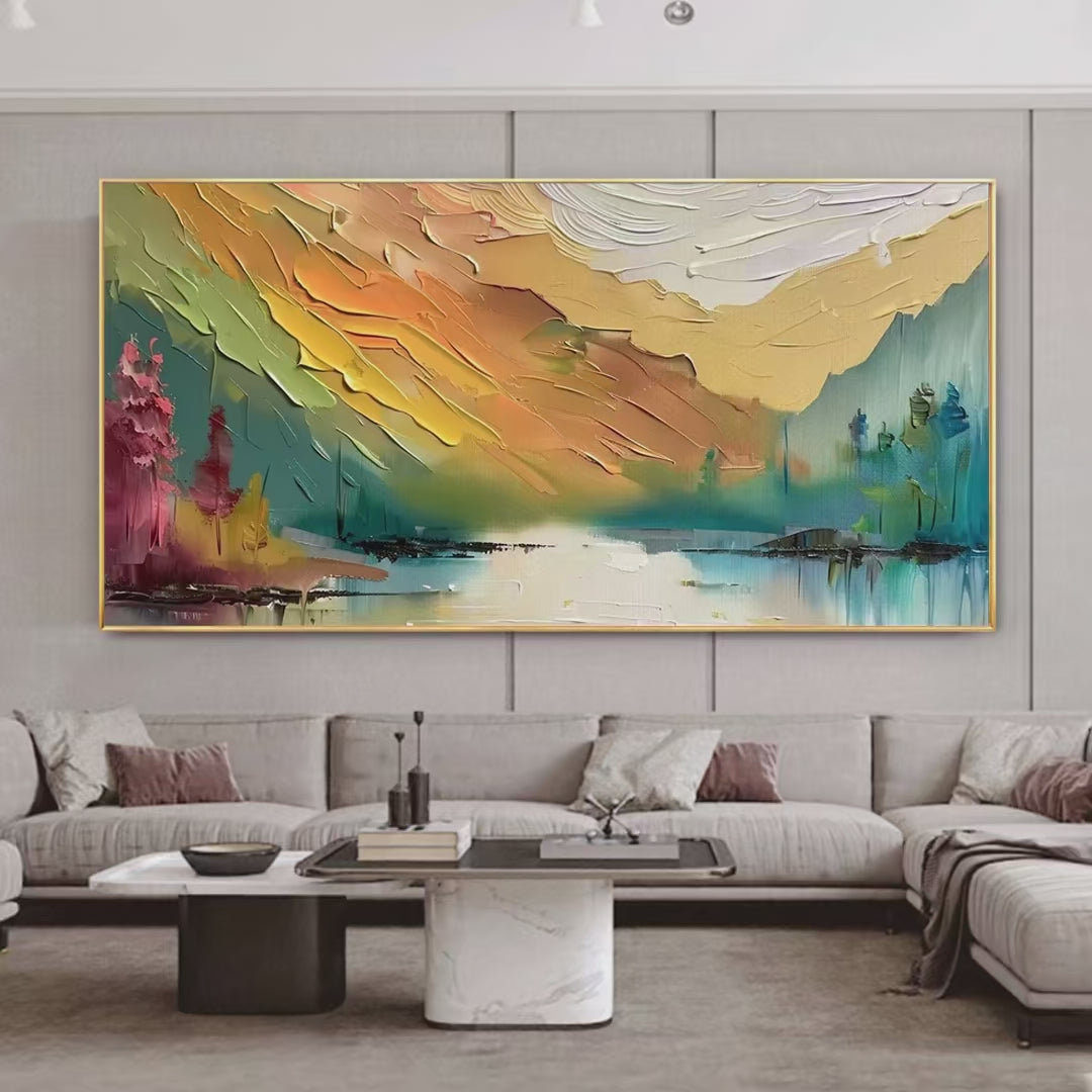 AUTUMN VALLEY: Textured Landscape Painting - Image 4