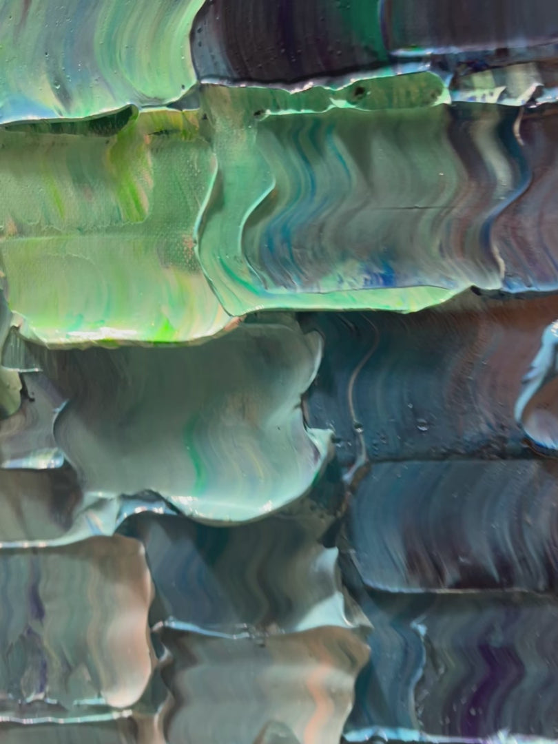 CHROMATIC FLOW: Textured Impasto Abstract Oil Painting - Image 4