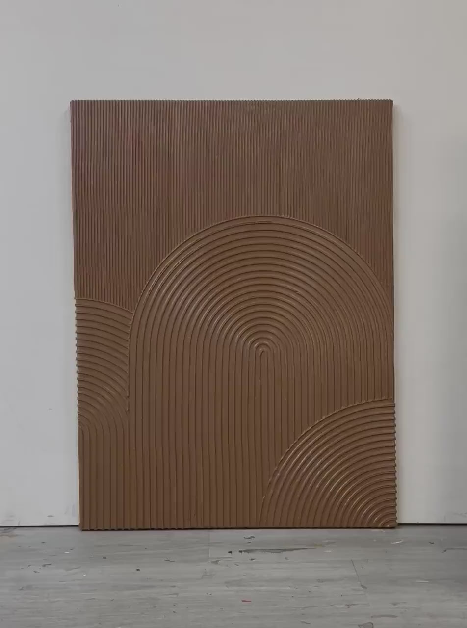 BROWN TEXTURED ARCH: Textured Abstract Painting in Brown - Image 2