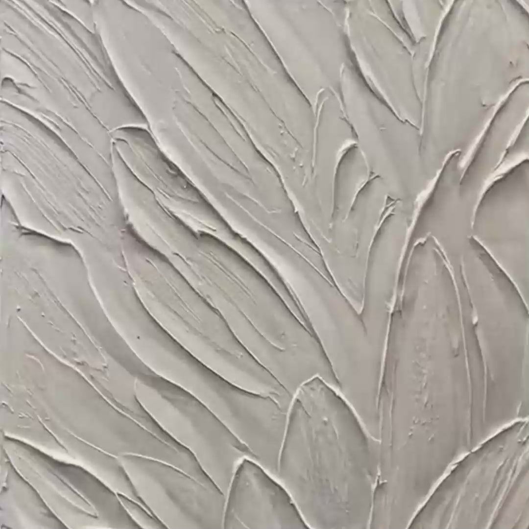 WHISPERED WINDS: Textured Minimalist Oil Painting in Off-White - Image 3
