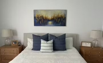 GOLDEN FOREST REFLECTION: Textured Landscape Oil Painting photo review