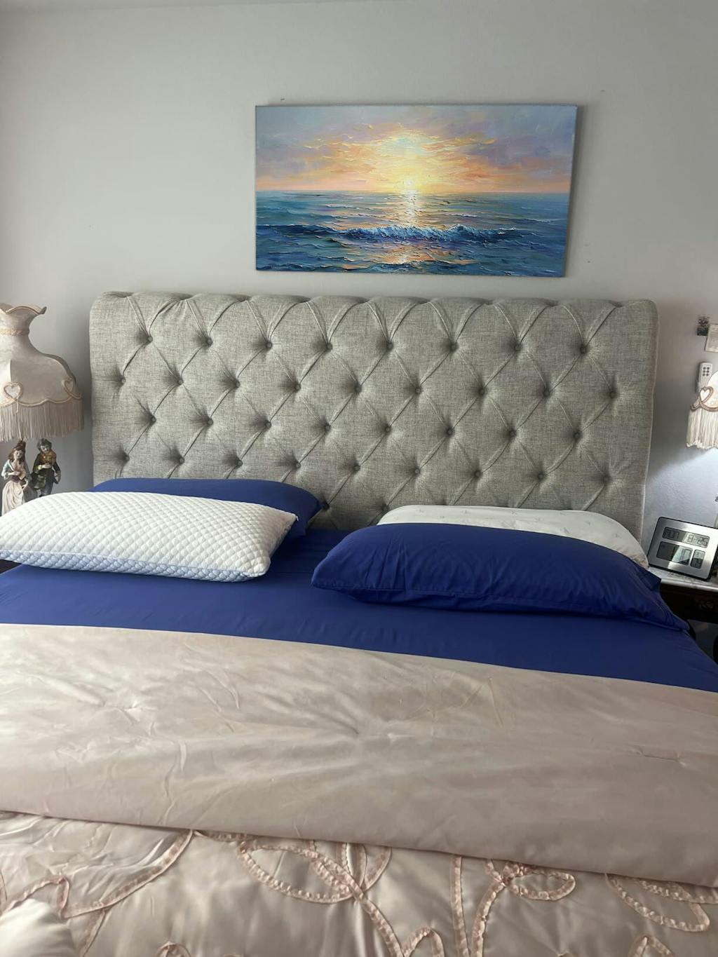 GOLDEN HORIZON: Panoramic Coastal Sunset Oil Painting photo review