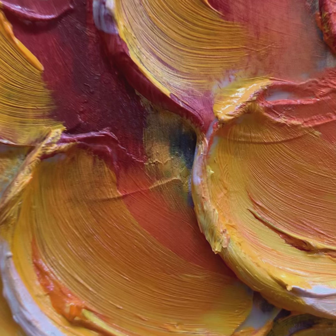 RAINBOW CASCADE: Textured Impasto Floral Oil Painting - Image 3