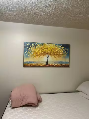 GOLDEN MAJESTY: Textured Impasto Golden Tree Oil Painting photo review