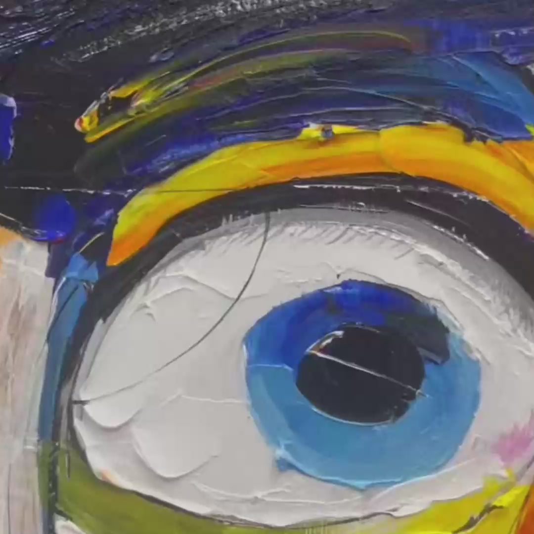 LAUGHING EYES: Textured Impasto Clown Portrait Oil Painting - Image 3