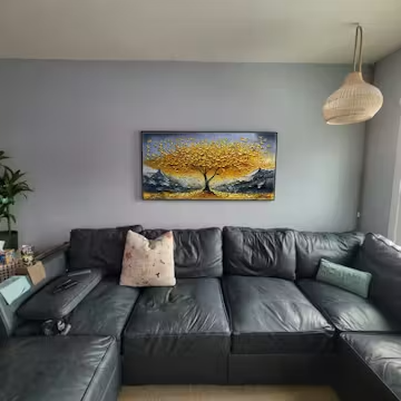 GOLDEN RESILIENCE: Textured Landscape Oil Painting photo review