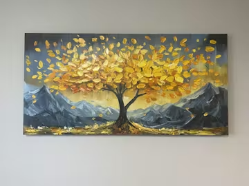 GOLDEN RESILIENCE: Textured Landscape Oil Painting photo review
