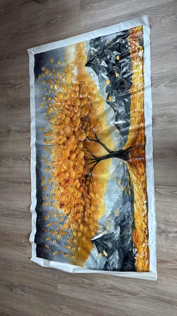 GOLDEN RESILIENCE: Textured Landscape Oil Painting photo review