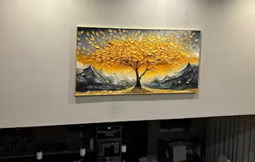 GOLDEN RESILIENCE: Textured Landscape Oil Painting photo review