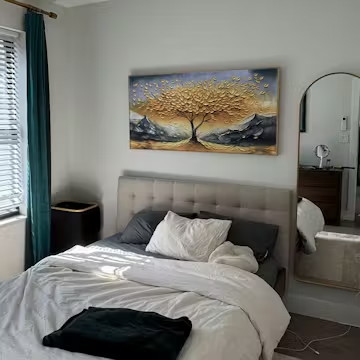 GOLDEN RESILIENCE: Textured Landscape Oil Painting photo review