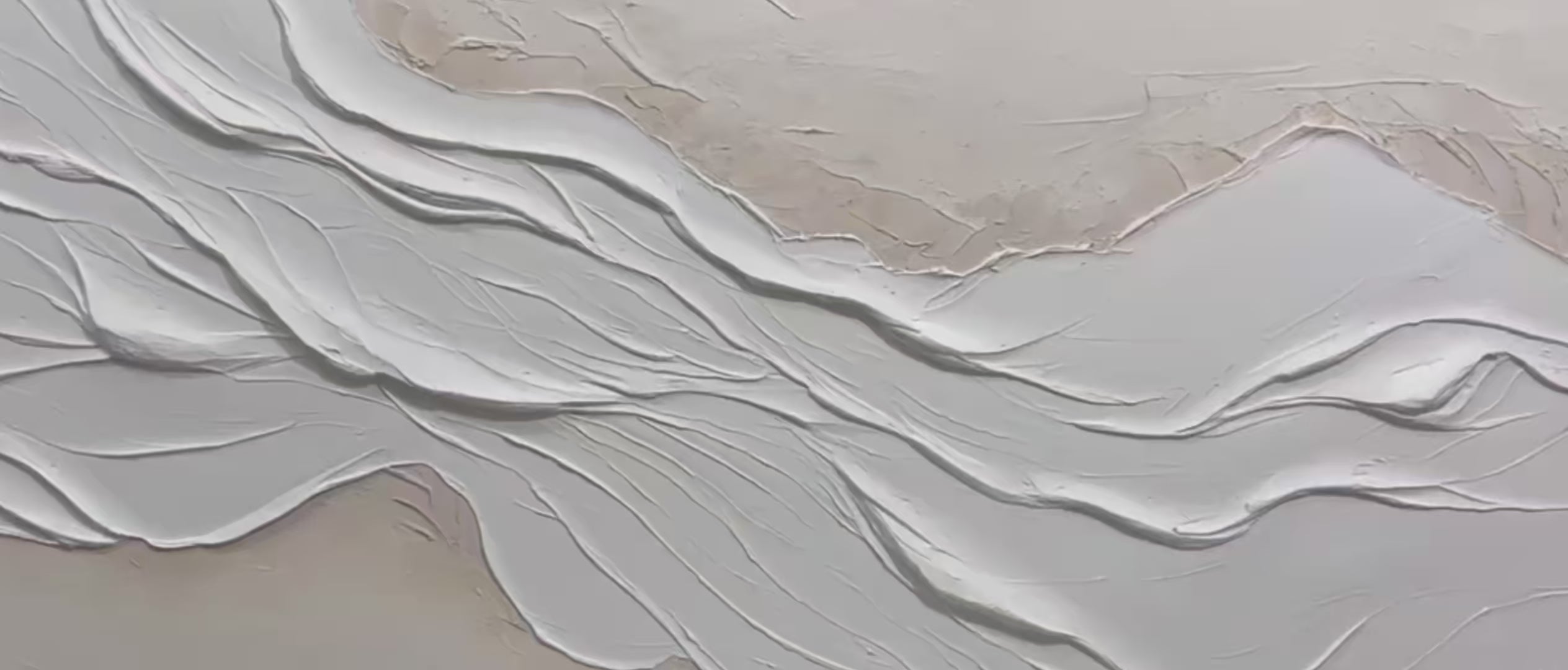 WHITE SANDS: Textured Abstract Oil Painting in White - Image 4