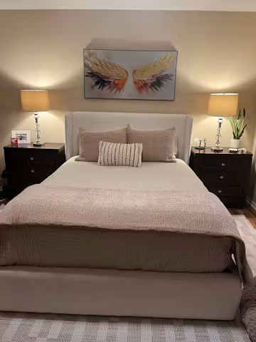 GOLDEN WINGS: Panoramic Angel Wings Painting, Textured Wall Art, Gold, Beige, Living Room, Bedroom photo review