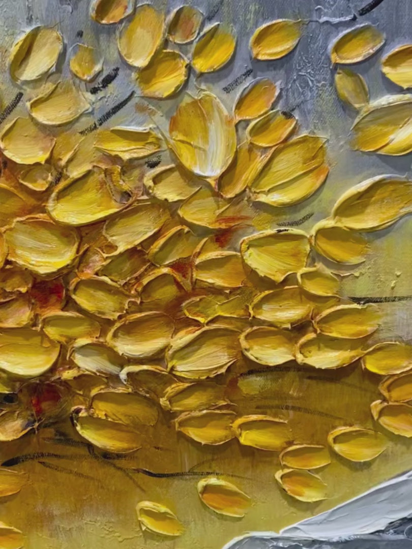 GOLDEN RESILIENCE: Textured Landscape Oil Painting - Image 3