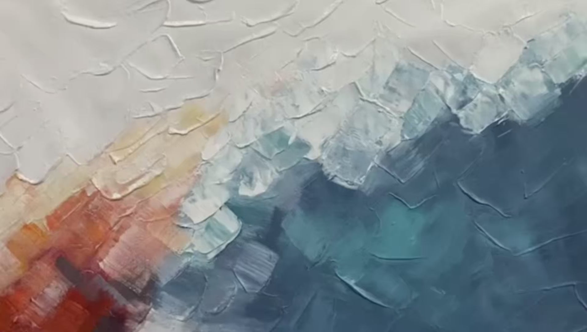 ALPINE GLOW: Abstract Mountain Impasto Oil Painting - Image 4