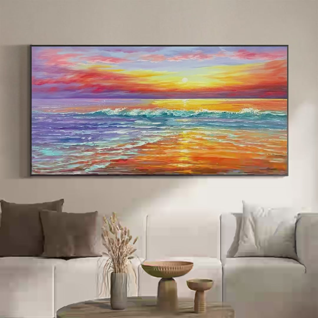 TROPICAL SUNSET BEACH: Vibrant Coastal Painting - Image 4