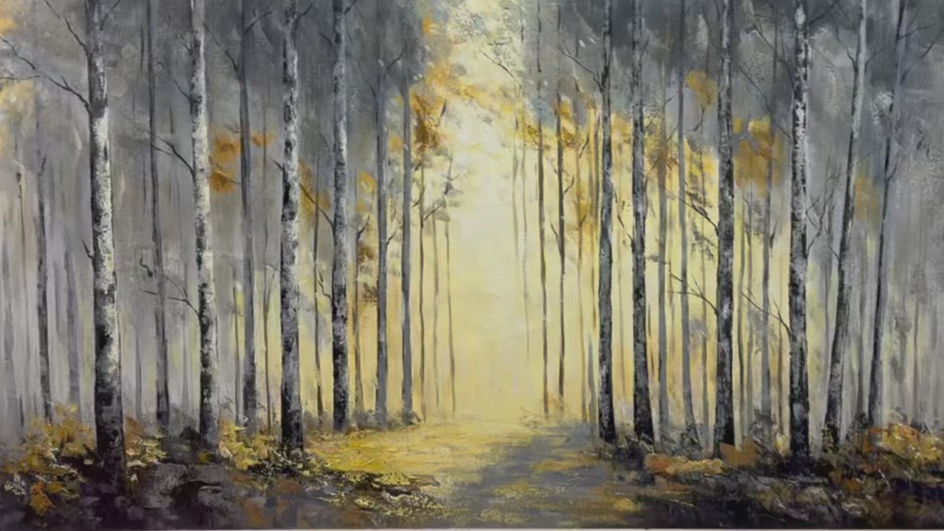 GOLDEN WOODS: Atmospheric Forest Landscape Oil Painting - Image 4