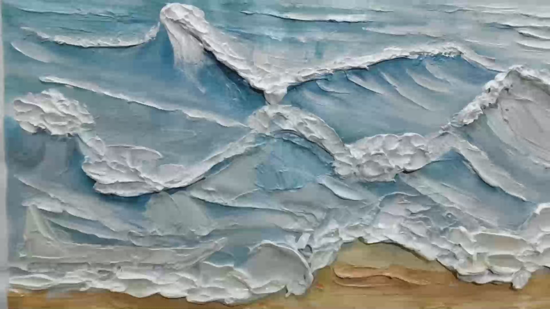 Ready to Ship | OCEAN'S EMBRACE: Textured Seascape Painting - Image 3