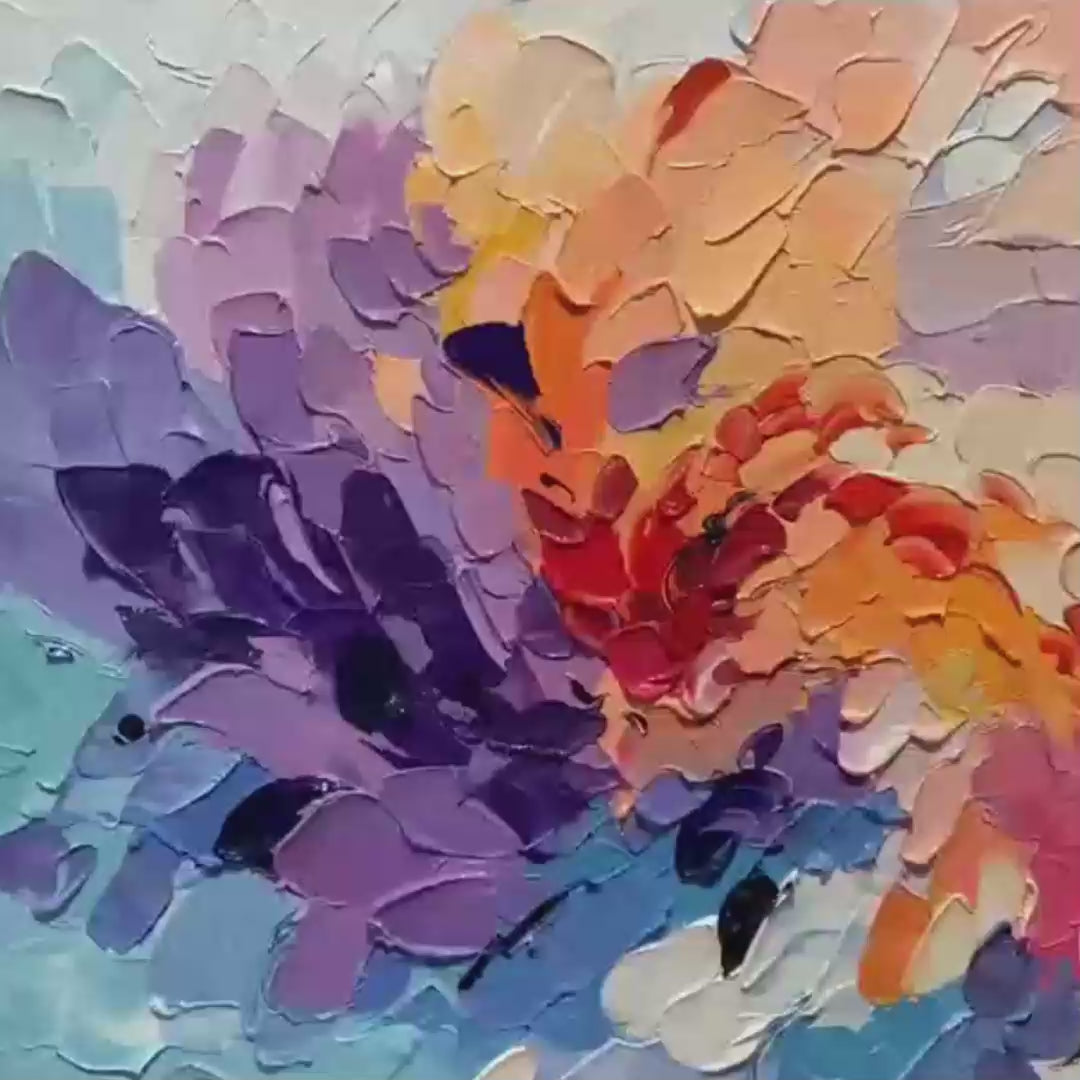 COLORFUL WHIRL: Textured Abstract Painting, Impasto Wall Art, Square Canvas, Modern Decor - Image 3