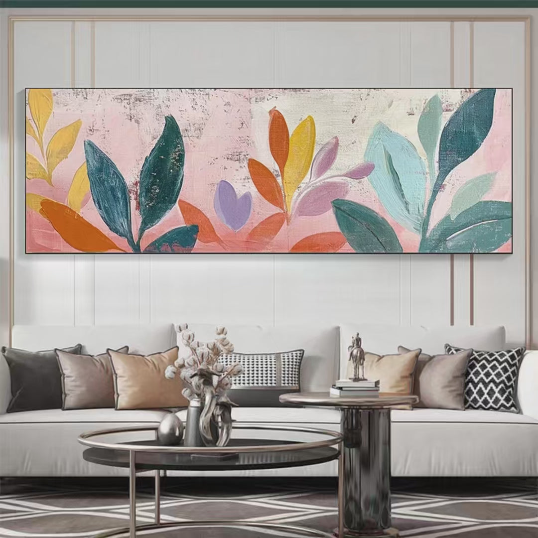 PASTEL BOTANICAL PANORAMIC: Floral Painting, Panoramic Wall Art, Pastel Decor - Image 2