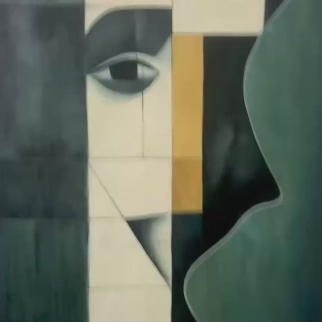 REFLECTION: Minimalist Abstract Portrait Oil Painting - Image 3