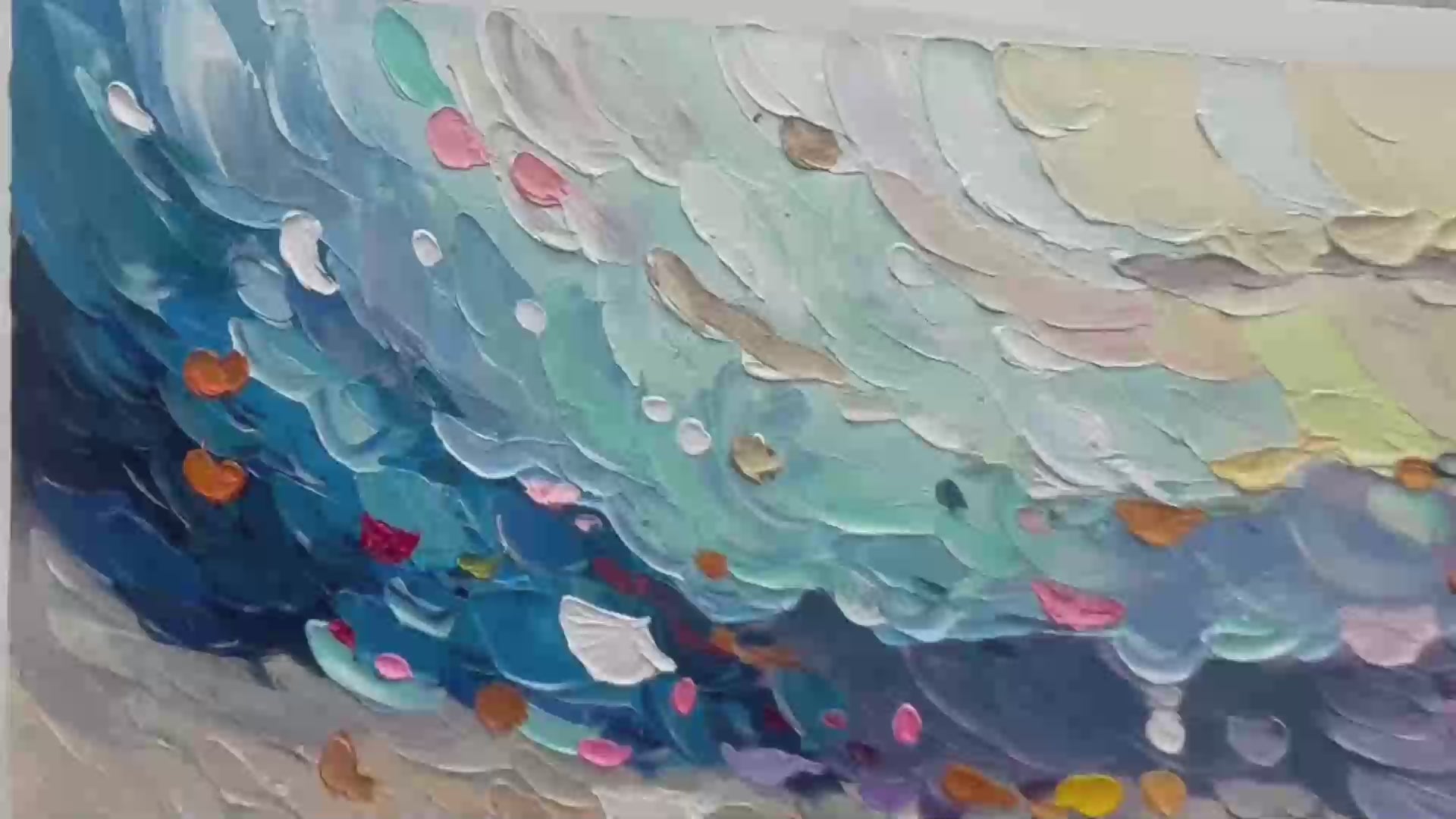 Ready to Ship | CORAL DREAM: Textured Abstract Seascape Oil Painting - Image 3