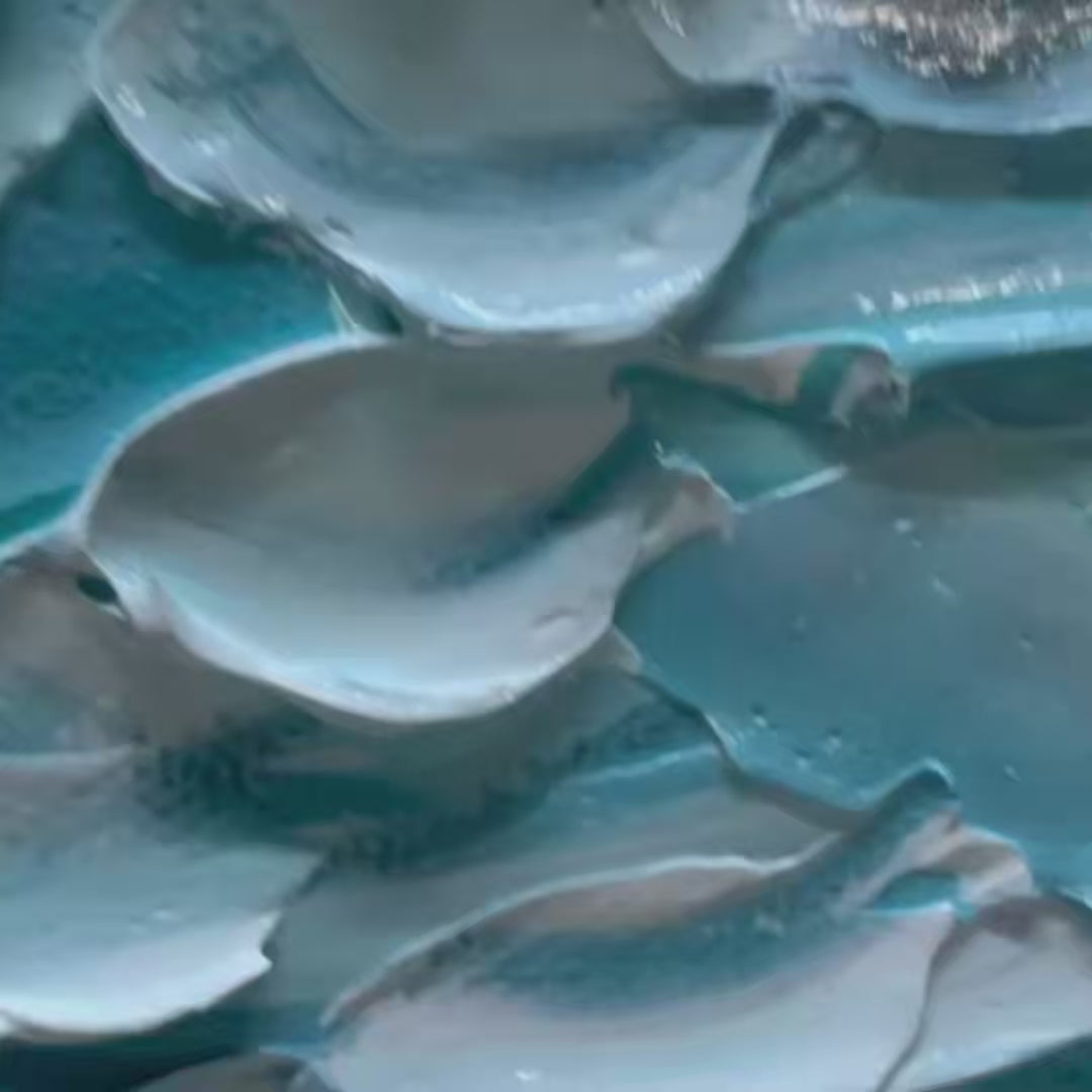 OCEAN'S EMBRACE: Textured Abstract Seascape Oil Painting - Image 3