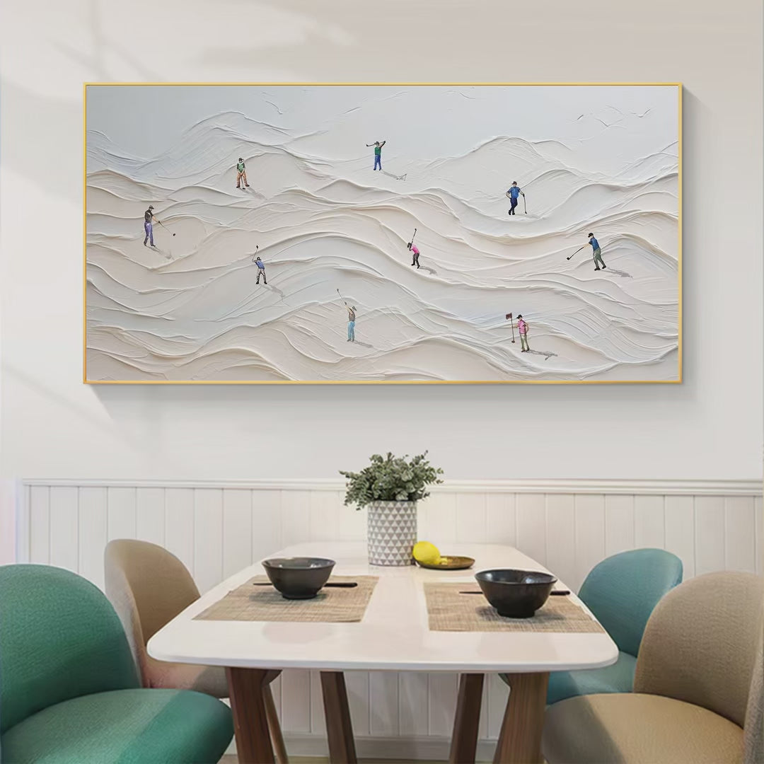 FAIRWAY VISTA: Textured Golf Course Landscape Painting for Office - Image 4