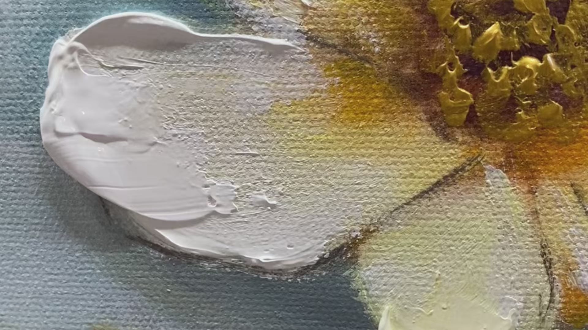 GOLDEN BLOSSOM DRIFT: Floral Painting with Gold Accents - Image 4