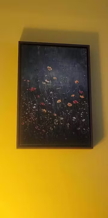 MEADOW'S EMBRACE: Moody Floral Botanical Painting, Vertical Wall Art photo review