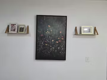 MEADOW'S EMBRACE: Moody Floral Botanical Painting, Vertical Wall Art photo review