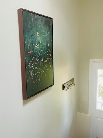 MEADOW'S EMBRACE: Moody Floral Botanical Painting, Vertical Wall Art photo review