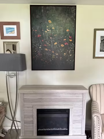 MEADOW'S EMBRACE: Moody Floral Botanical Painting, Vertical Wall Art photo review