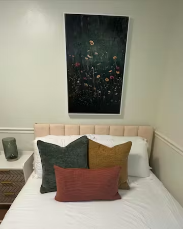 MEADOW'S EMBRACE: Moody Floral Botanical Painting, Vertical Wall Art photo review