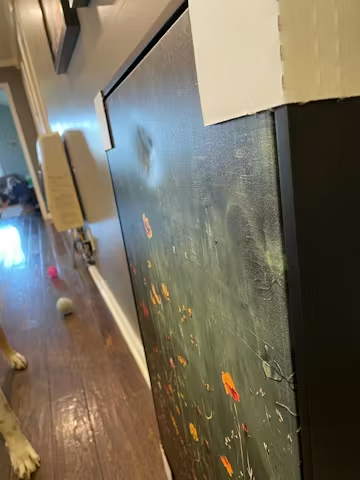 MEADOW'S EMBRACE: Moody Floral Botanical Painting, Vertical Wall Art photo review