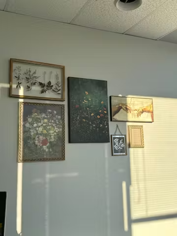 MEADOW'S EMBRACE: Moody Floral Botanical Painting, Vertical Wall Art photo review