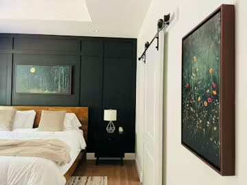 MEADOW'S EMBRACE: Moody Floral Botanical Painting, Vertical Wall Art photo review
