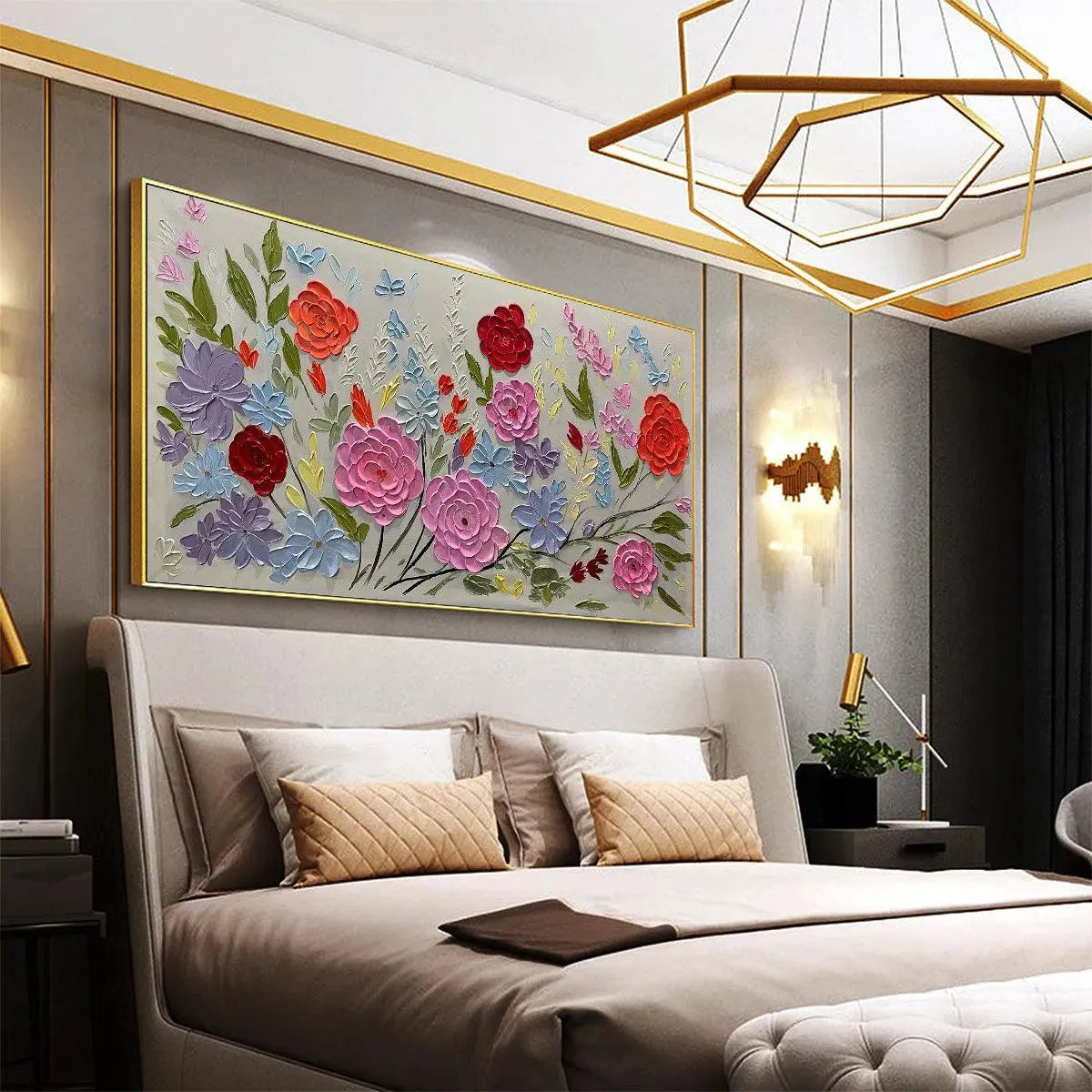 Hand-Painted Floral Oil Painting - Vibrant Garden Art - Image 7