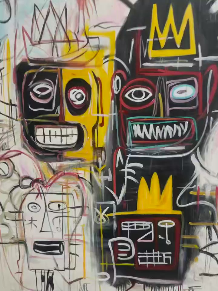 CROWNED FIGURES: Graffiti-Style Portrait Oil Painting - Image 3