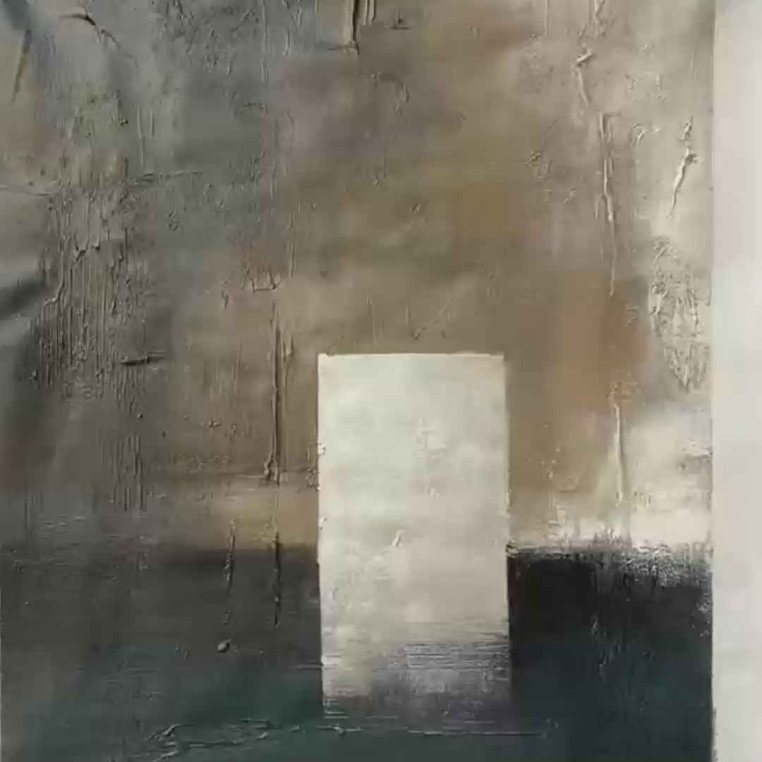 MINIMALIST DOORWAY: Textured Abstract Painting, Vertical Wall Art - Image 3