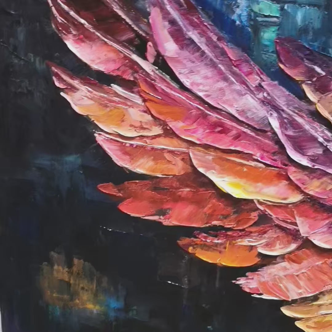WINGS OF ASCENSION: Textured Abstract Oil Painting - Image 4