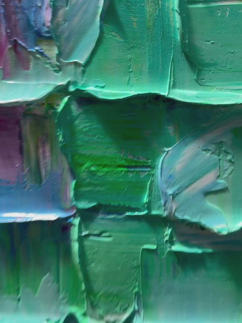 SPECTRUM MOSAIC: Textured Impasto Abstract Oil Painting - Image 3