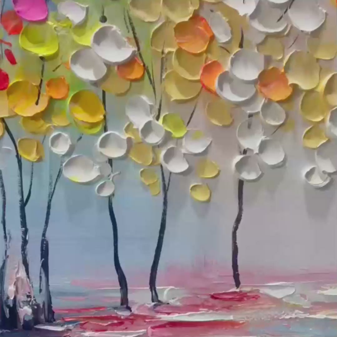 ENCHANTED FOREST: Textured Impasto Forest Painting in Vibrant Colors - Image 3