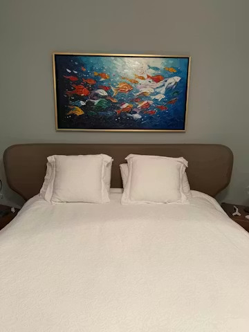 OCEAN'S JEWELS: Textured Impasto Colorful Fish Oil Painting photo review