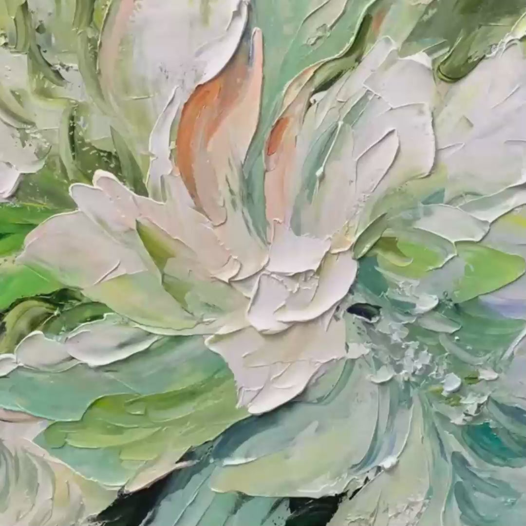 VERDANT BLOOM: Textured Abstract Floral Painting - Image 3
