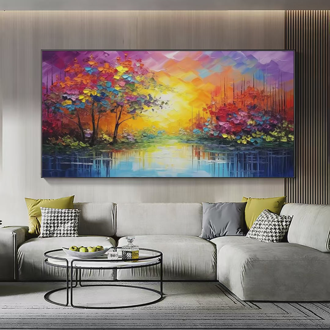 ENCHANTED RIVERVIEW: Colorful Landscape Painting - Image 2