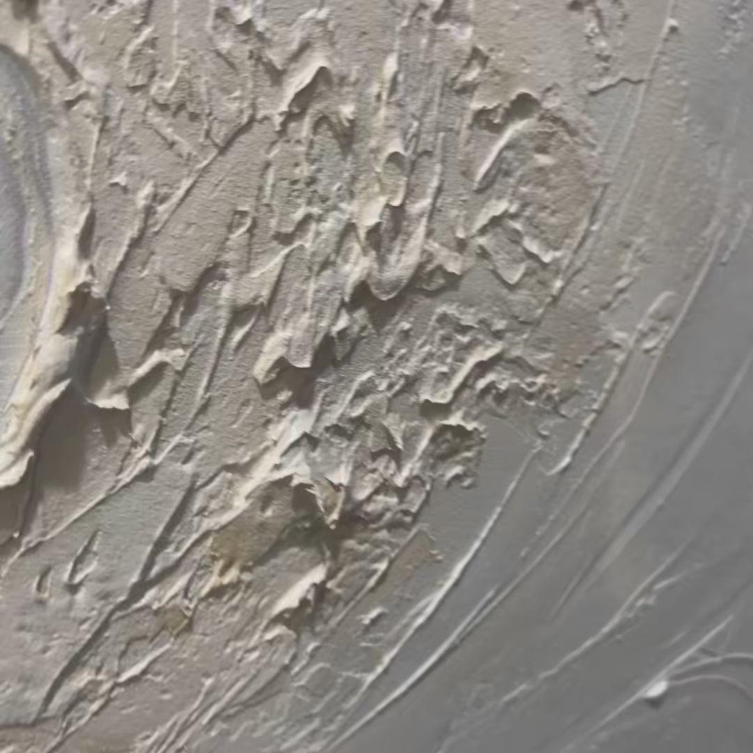 WHISPERS OF THE WIND: Panoramic Textured Abstract Painting in Neutral Tones, Modern Wall Art, Beige and Grey - Image 4