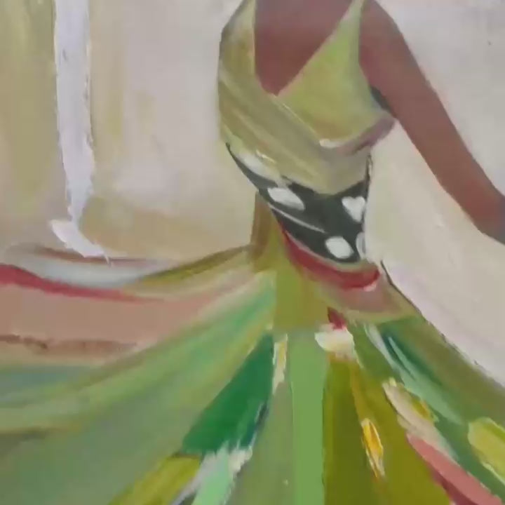 WHIRLWIND OF COLOR: Abstract Figurative Oil Painting of Dancer - Image 3