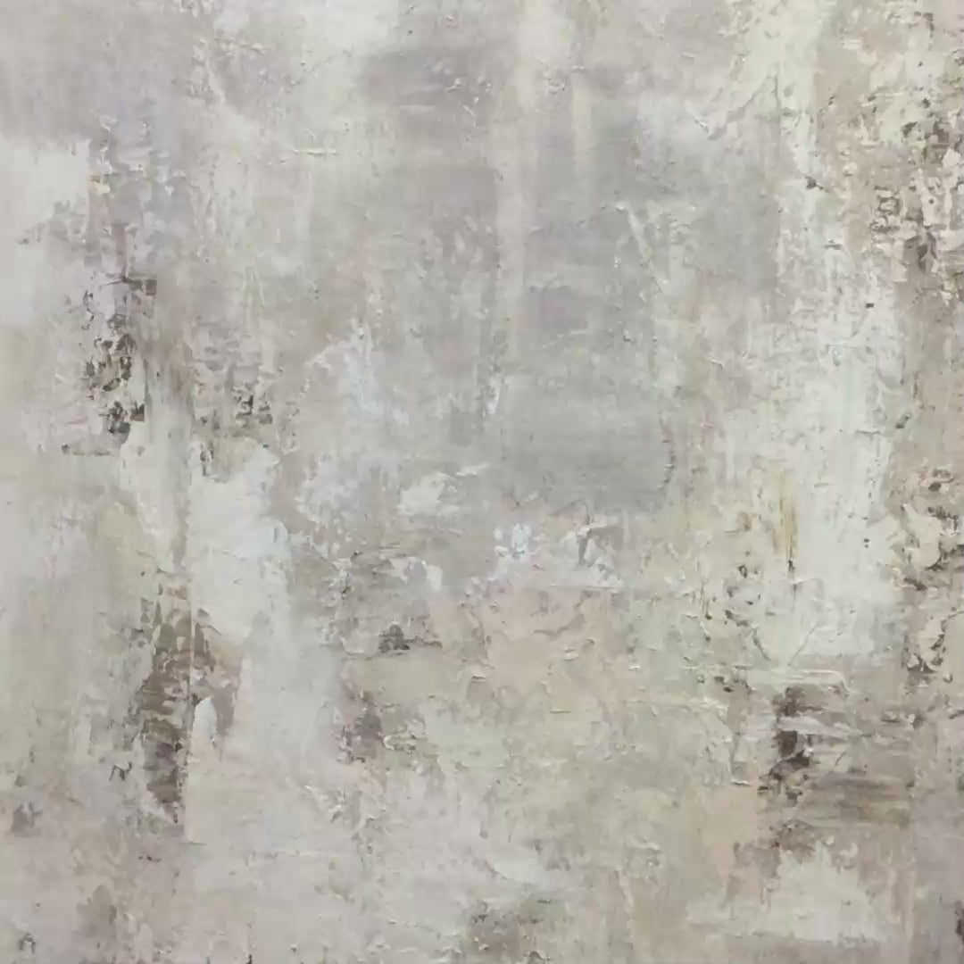 TEXTURED BEIGE ABSTRACT: Minimalist Textured Painting - Image 3