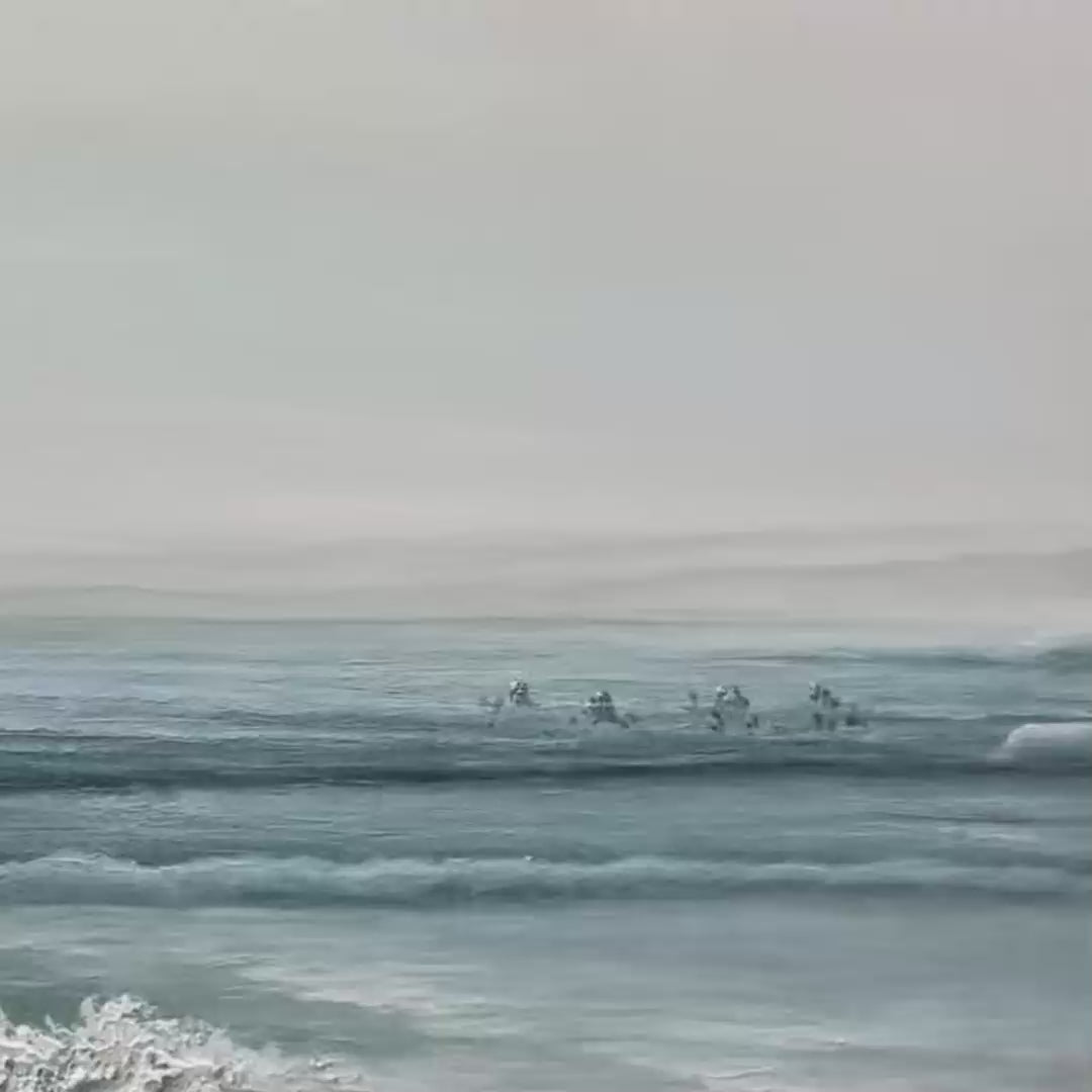 COASTAL WHISPERS: Tranquil Beach Landscape Oil Painting - Image 3