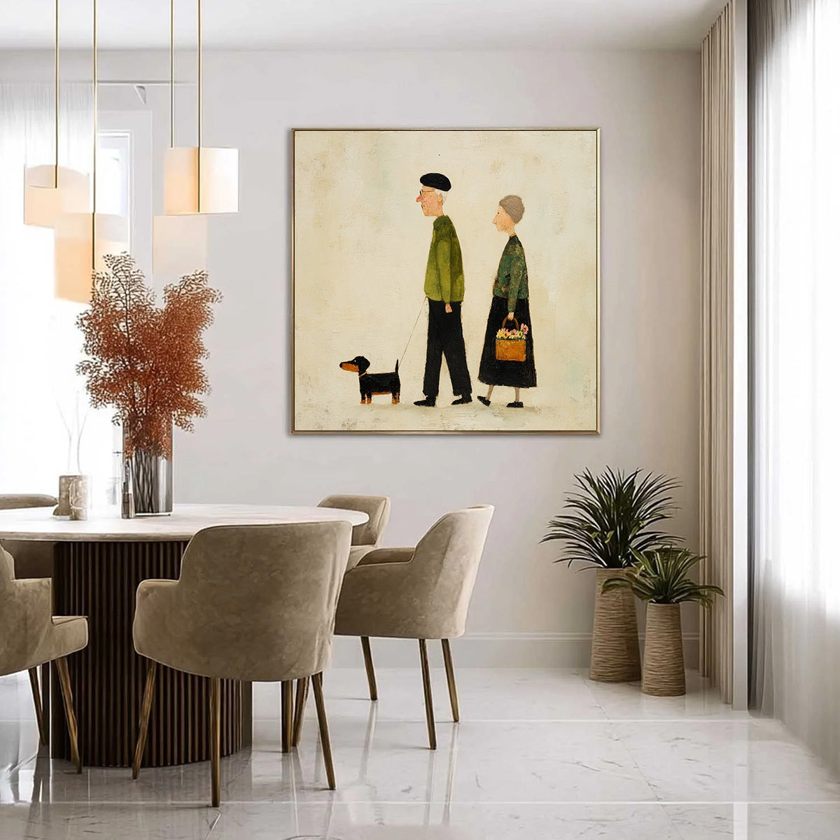 A LIFETIME'S WALK: Charming Figurative Art of an Elderly Couple and Their Dog - Image 4
